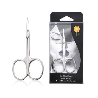 China Sharp Blades In Stock Low MOQ Professional Curved Stainless Steel Eyebrow Beauty Manicure Nail Cuticle Scissors for sale