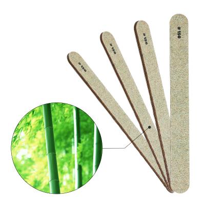 China Professional Custom Double Sided Logo Eco-Friendly Finger Care Manicure Tools 150/200 Bamboo Nail Files for sale