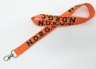 China Breakaway Lanyard With Badge Holder , Orange Color Woven Lanyards Personalized  for sale