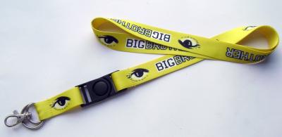 China Yellow Printing Promotional Dye Sublimation Lanyards , Custom Keychain Lanyard for sale