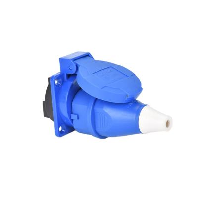 China Wholesale industrial manufacturer pp ip44 220v 16a blue waterproof industrial socket for sale