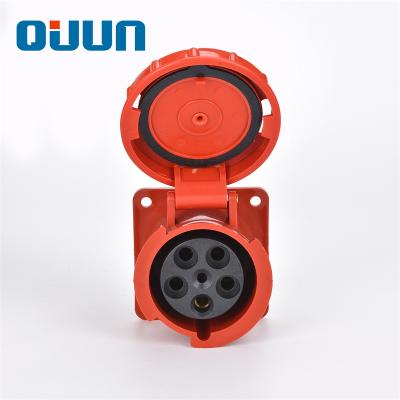 China China Best Industrial Low Price PP 63A 5P Red Explosion Proof Panel Mounted Straight Socket for sale