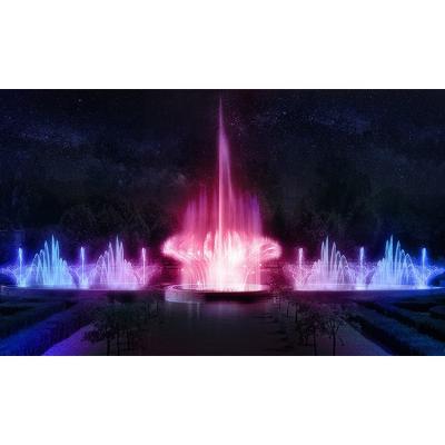 China Modern Outdoor Colorful Music Waterfall Swimming Pool Garden Dancing Water Fountain with LED Lights for Decoration for sale