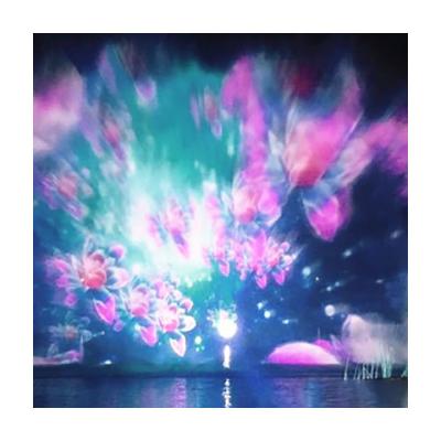 China Large Modern Customizable Outdoor 3D Water Screen Laser Film Floating Multicolor Fountain for sale