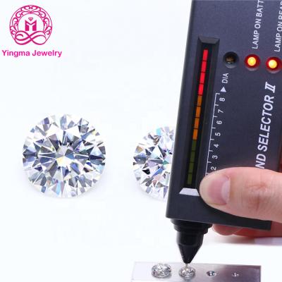 China High quality 3mm-11mm 0.1carat 5ct spark to round VVS1 DEF white color loose diamond moissanite with certificate for sale