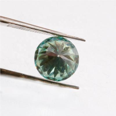 China Dark Green Colored Sparkle Moissanite Diamond 1/2/3 Carat Around Shiny Loose Moissanite for sale