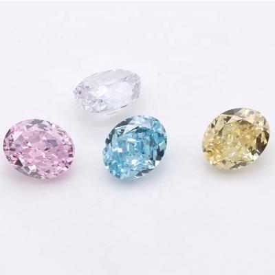 China High Quality Synthetic Zirconia Gemstone Color Play Or Fire Diamond Oval Shape 8x10mm Crushed Cut 6A Iced Out Zircon For Jewelry for sale