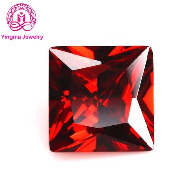 China Color Set or Fire Factory Wholesale Price Artificial Stones in 12 Colors Square Shape CZ Synthetic Zircon Loose Gemstones for Jewelry for sale