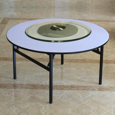 China Hot Sale Modern 6ft And 8ft PVC Plywood Folding Table Round Used Banquet Table for sale