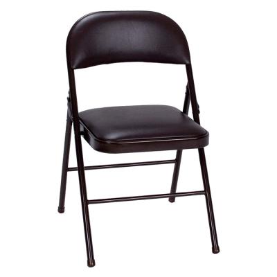 China Wholesale Modern Hotel Plastic Black Vinyl Chairs Simple Stylish Metal Folding Chair for sale