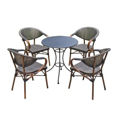 China Outdoor Feature Garden Furniture Rattan Furniture Restaurant Cafe Set French Bistro Chair for sale