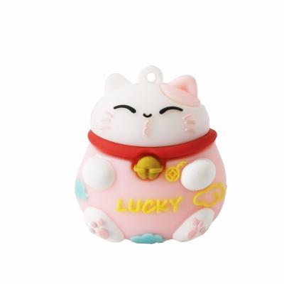 China Cartoon Toy Blind Box 3D Fortune Cat Key Chain 3D PVC Hand Ornaments PVC Soft Doll Key Chain Customization for sale