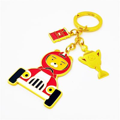 China Souvenir Gift Factory High Quality Custom Enamel Metal Key Chain Gold Plated Key Ring With You Logo for sale