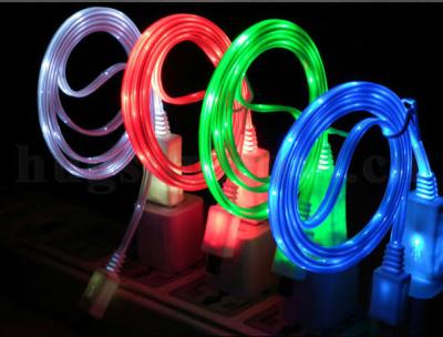 China Micro USB Flat Light Cable Luminous EL Shining Cable Visible Light Micro USB Cable M37 for sale