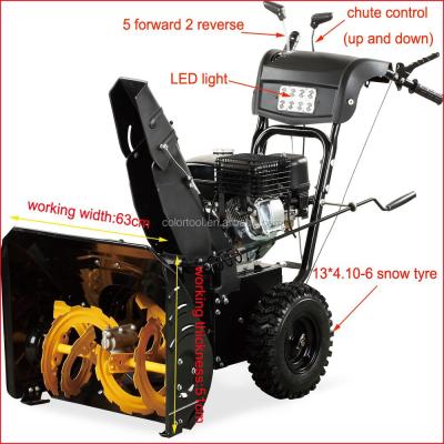 China New ! ! 6.5HP Snow Blower/Snow Blower/Snow Thrower with 63cm Working Width, LED Light, Zongshen/Loncin Engine, Best Seller QCW-B165 for sale