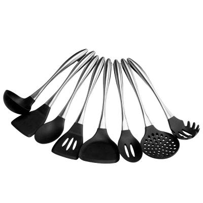 China Sustainable Nylon Kitchenware Set Stainless Steel Spatula Spoon Heat Resistant Nylon Kitchenware Set Kitchenware Set 8 Pieces Silicone Kitchenware s for sale