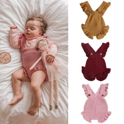 China Polyester/Cotton 2022 Spring And Autumn Baby Kid Cute Knit Sweater Suspender Shorts Baby Bag Fart Clothes One Piece Romper for sale