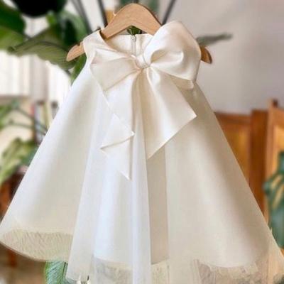 China Anti-wrinkle Girls Dress Holiday Birthday Girl Big Bow Skirt Cute Female Baby Dress One Year Old Girls Dress Dresses for sale