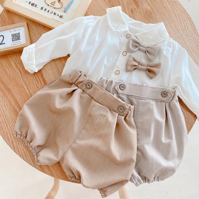 China Casual Baby Clothes Sets 2022 Spring Toddler Boys Girl Sets Full Sleeves Shirts + Shorts Baby Clothes Set Boys for sale