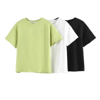 China 2022 spring and summer new style sportswear solid color girls T-shirt breathable spring and short-sleeved tops for sale