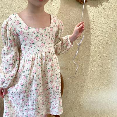 China 2022 Washable Spring And Autumn New Items Long Sleeve Fairy Cotton Small Skirt Floral Girl Dresses for sale