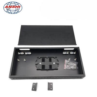 China FTTH FTTB FTTX Network ANSHI Single Type 19 Inch 12 Port ODF Rack Mount 24 Ports Fiber Optic Patch Panel for sale