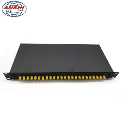 China FTTH FTTB FTTX Network ANSHI 19 Inch Sildable Rack Mount 12 Ports 24 Cores Simplex ST ODF Fiber Optic Patch Panel for sale