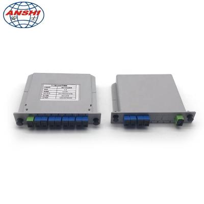 China ANSHI 1*4 SC UPC PLC Splitter FTTH LGX Box Insert Card Type AS-OSP-1X4SC for sale