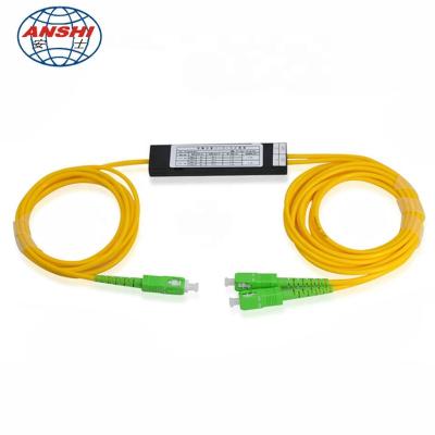 China ANSHI 1*2 SC/UPC SC/APC FC PLC Splitter FTTH Cassette Type AS-OSC-1X2 for sale