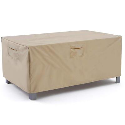 China Beige Patio Table Cover Large Waterproof Patio Table Cover Furniture Cover for sale