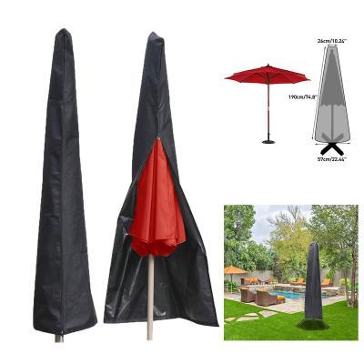 China 2020 Zipper Patio Umbrella Outdoor Advertising Garden Umbrella With Polyester Cover for sale