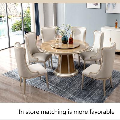 China Damoo Hot Selling LUXURY European Wood Dining Set Modern Lightweight Gray Velvet Fabric Upholstery Dining Chairs for sale