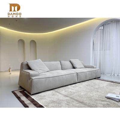 China DAMOOItalian Design Living Room Furniture Luxury Elegant Fingertip Modern Nubuck Fabric Leather Sofa for sale