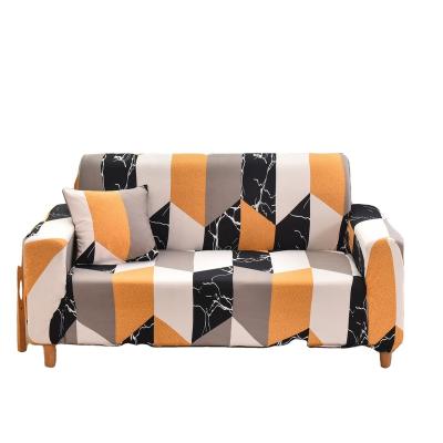 China Modern Style Eco-friendly / Anti-slip 3D Printed Geometric Pattern L Shape Covers Sofa Covers Elastic Stretch Set Sofa Slipcovers for sale