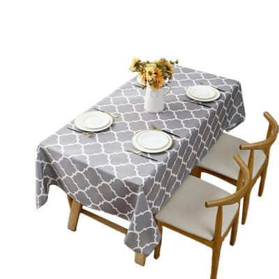 China Multicolor waterproof simple polyester dining table pattern geometric moroccan scalding non-slip cover and oil-proof tablecloth for sale