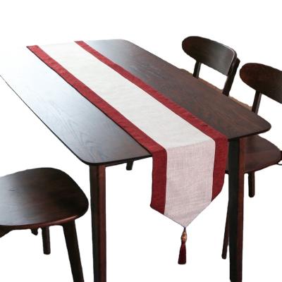 China Colorblock Modern Simple Nordic Stylish Home Modern Chinese Stylish Polyester Decorative Table Runner For Home for sale