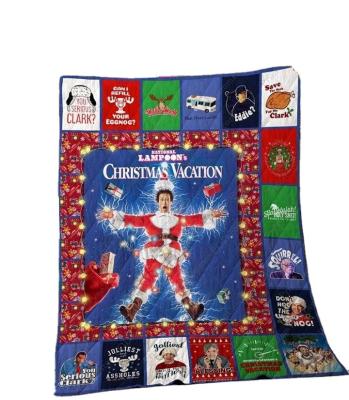 China Customized Popular Digital Printed Blanket Rug Christmas Flannel Fashion Pattern Portable and Blankets Blanket for sale