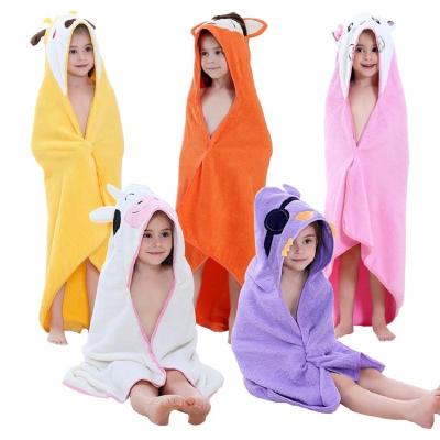 Cina Wholesale Child Safe Flannel Animal Microfiber Recycled Boys Girls Summer Beach Kids Baby Hooded Bath Towel in vendita