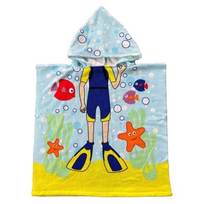 중국 New 60*120cm Bathroom Polyester Child Shower Towel Outdoor Baby Rectangle Cartoon Sustainable Comfortable Beach Towel 판매용