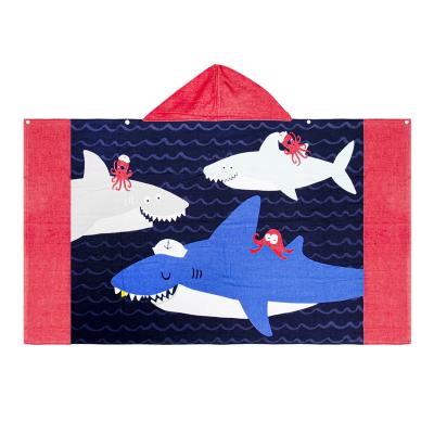 중국 New Custom Outdoor Baby Bathroom Cartoon Child Shower Towel Rectangle Cotton Printed Super Soft Beach Towel 76*127cm 판매용