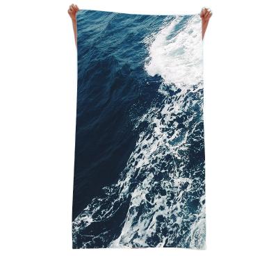 China Velor Double-Sided Quick-Dry Water-absorbent Microfiber Customization Kids Digital Printed Adult Swimming Beach Towel for sale