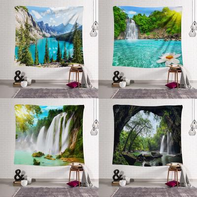 China Natural Forest Landscape Tapestry Printed Wall Decor Sustainable Custom Wall Hanging Blankets zu verkaufen