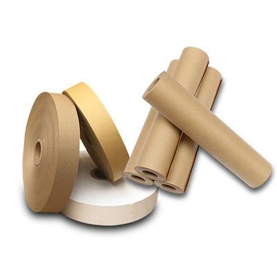 China Brown Greaseproof Activated Paper Jumbo Paper Tape Adhesive Kraft Wrapping Paper Rolls for sale