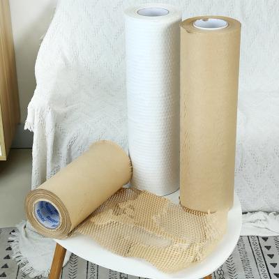 China Biodegradable Recyclable Brown 80GSM Paper Packaging Material Roll Honeycomb Honeycomb For Wrapping Protection for sale