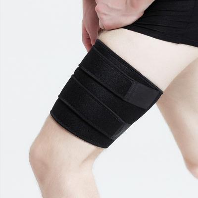 China Lightweight Adjustable Leg Thigh Brace Adjustable Soft Breathable Material Sport Anti-Slip Support for sale