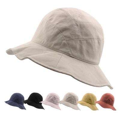 China Fashion Lace Fisherman Hat Cotton Ladies Sunscreen Folding Outdoor Basin Hat Bucket Hat for sale