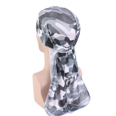 China Fashion Breathable Colorful Silky Durags Mens Long Durag Tie Headwrap Turban for sale