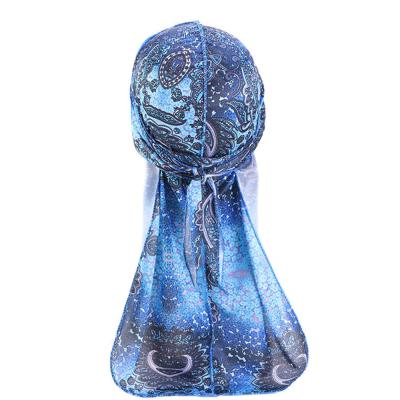 China Men Silky Durag Paisley Pattern Print Satin Bandanas Women Night Sleep Hat RAR-051 for sale