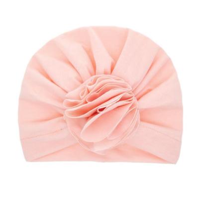 China Cute Upper Infant Beanie Knotted Girl Baby Plain Striped Cotton Bow Knot Kids Turban Turbante for sale