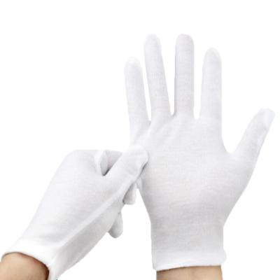 China Unisex White Full Finger Mens Womens Cotton Etiquette Gloves Servers Drivers Jewelry Workers Mittens Sweat Gloves for sale